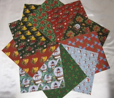 Patchwork Layer Cake Fabric~(40-10” Sqs) “Christmas #1” Quilt Tops,Crafts,Sewing - Image 1 of 4