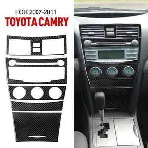 5Pcs Interior Central Console Carbon Fiber Cover Trim For Toyota Camry 2007-2011 - Picture 1 of 12