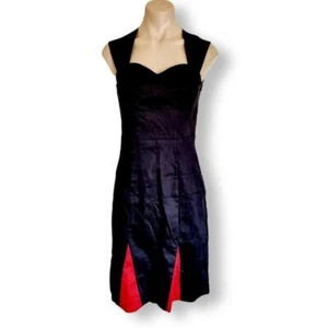 Grace Karin AU 6 8 Cotton Black Red Retro-style Knee-length Sleeveless Dress - Picture 1 of 6