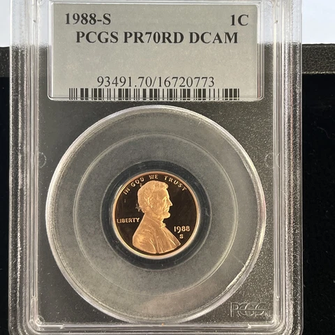 1988 S 1C Lincoln Cent Proof PCGS PR70DCAM. RED COIN ! Cover