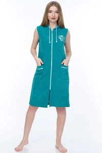 New Zipper Front w/Hood Terry Cotton Robes, House wear, Loungewear for Women - Picture 1 of 6