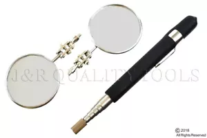 2" Round Telescoping Inspection Mirror Extend 7-1/4" to 30" Cushion Grip Handle - Picture 1 of 2