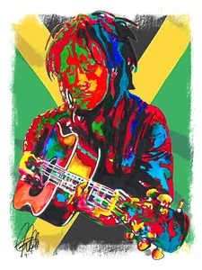 Bob Marley The Wailers Guitar Reggae Music Poster Print Wall Art 8.5x11 - Picture 1 of 6