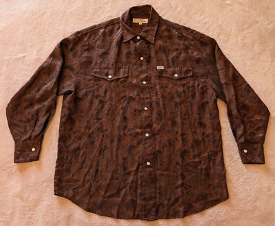 Vintage 1980s Guess by Georges Marciano Paisley Pearl Snap Button Shirt Size 2 - Image 1 of 4