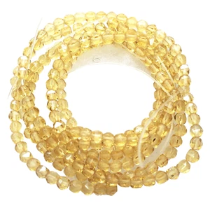 Beads Vintage Miriam Haskell English Cut Pale Yellow Faceted Round 1950 4mm 80ct - Picture 1 of 3