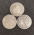 Pre 1920 Silver Coins 1816 1817 George III Shillings Bull Head