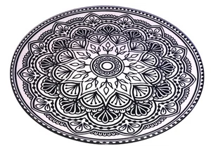 Royal Norfolk Black/White Art Deco 10 1/2” Dinner/Serving Plate-NEW-SHIP N 24 HR - Picture 1 of 12