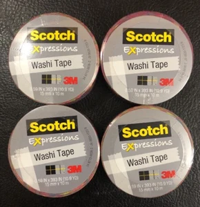 4 Rolls 3M Scotch® Expressions Washi Tape, 5/8" x 393", Techno Blue C314-P60-J - Picture 1 of 4