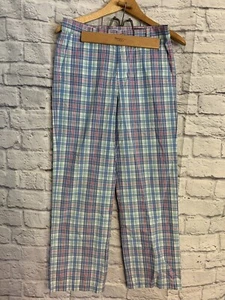 Vineyard Vines Plaid Cotton Pants Kids Sz 16 #131 - Picture 1 of 6
