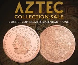 5 oz. Calendario Azteca Cobre Redondo - Golden State Mint .999 COBRE FINO ¡EN STOCK! - Imagen 1 de 4