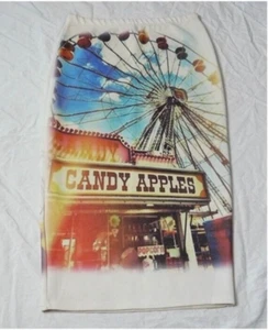 Vibrant & Fun Ferris Wheel Carnival Fair Print Bodycon Wiggle Skirt, SZ S GUC - Picture 1 of 1