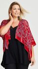 TAKING SHAPE Floral Burnout Cape, Red/Grey One Size BNWT