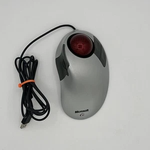 Microsoft Trackball Explorer 1.0 PS2/USB Compatible Mouse Tested Works Red Ball - Picture 1 of 11