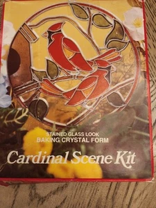 Eze Form Baking Crystal Kit Stained Glass Look Cardinal Scene Bird Vintage New  - Picture 1 of 9