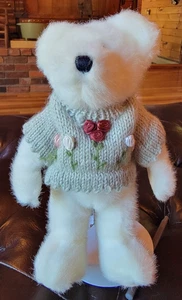 Orso ragazzo bianco con maglione in maglia (2000 a piedi) - senza etichette - Foto 1 di 3