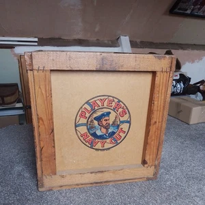 PLAYERS NAVY CUT CIGARETTES TOBACCO PACKING BOX CARD/ WOODEN FRAME - Picture 1 of 6