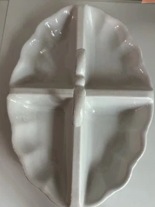 Vintage Williams - Sonoma Antique White 4 Compartment Tray With Handle Ceramic - Picture 1 of 9