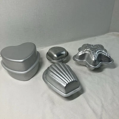 Bath Bomb Molds Metal Small Sea And Heart Soap Molds Set Of 4 - Image 1 of 4