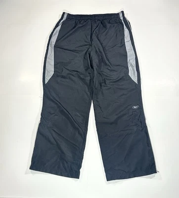 Pantalones deportivos Reebok vintage para hombre XL negros grises pierna recta activos relajados Y2K Foto 1 de 4