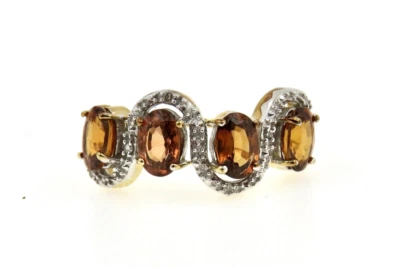 Exquisite Four Fire Citrine 2,00 ct. en oro amarillo 9ct. Anillo Reino Unido Talla N 1/2 Foto 1 de 3