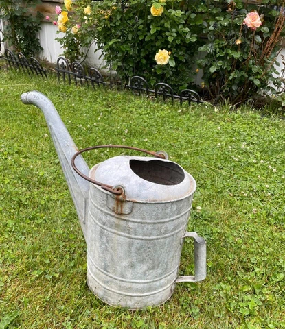 Galvanized Radiator Fill Gas Station Water Can Vintage Gardening Decor Cover