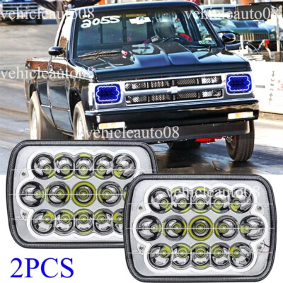Pair 7X6" LED Headlight Blue DRL Hi/Lo Beam fit GMC S15 Sonoma 1982-93 Chevy S10 - Image 1 of 4