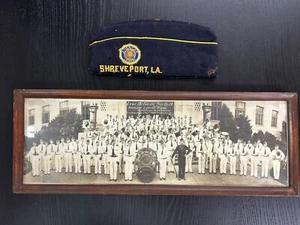 Vintage American Legion Cap And Framed Photo Shreveport Post 14 - Picture 1 of 8
