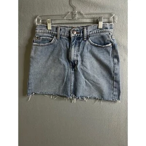 Billabong Denim Mini Skirt Women's 26 Raw Hem Casual Light Wash - Picture 1 of 7