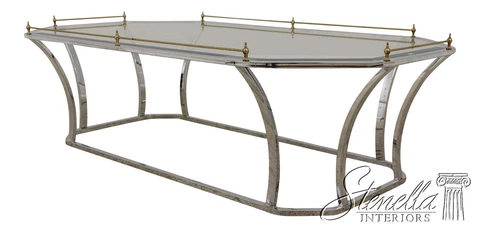 F59869EC: Modern Design Chrome & Brass Glass Top Coffee Table Cover