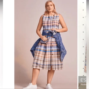 Vestido midi Caslon multicolor Nichole a cuadros con botones talla XXL - Imagen 1 de 7