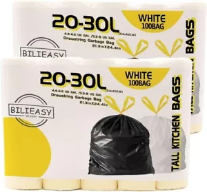 BILIEASY Mülleimer Beutel Mülleimer 20L 30L100 PACKUNG Kordelzug Müllsäcke großer Stro... - Bild 1 von 2