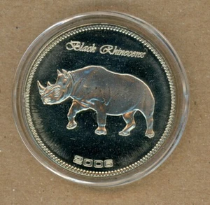 2006 Somalia Endangered Wildlife Black Rhinoceros 25 Shillings Prooflike Coin - Picture 1 of 2