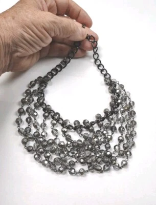 Ожерелье нагрудник из бисера Modern Premier Designs пистолет металл серый хрусталь M23 - Изображение 1 из 4