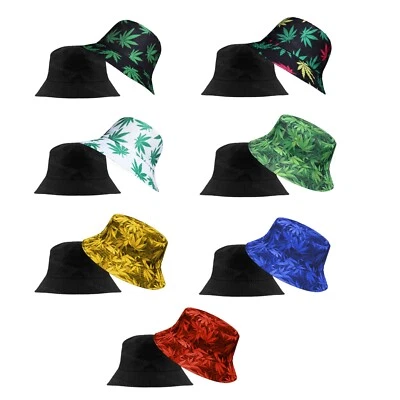Bucket Hats Adults Festival Hat Weed Cannabis Rave Dance IBIZA Beach Sun Caps - Image 1 of 2