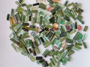 Multi Color Natural Tourmaline Crystals 450 Carats Lot Gem Quality Smooth Stones - Picture 1 of 6