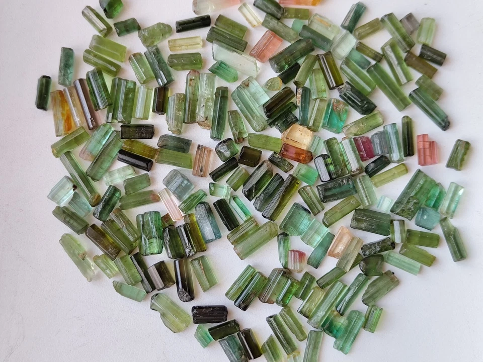 Multi Color Natural Tourmaline Crystals 450 Carats Lot Gem Quality Smooth Stones - Image 1 of 4