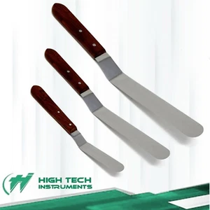 NEW Angled Stainless Steel Icing Spatula 3-pack Cake Decorating Set Baking Tools - Picture 1 of 3