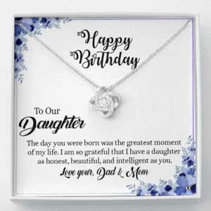 To My Daughter Necklace, Xmas Birthday Gift For Daughter From Dad & Mom - Picture 1 of 19