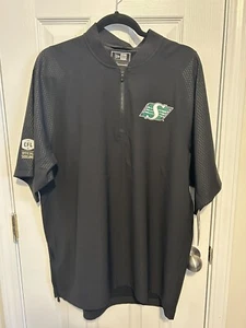 Saskatchewan Roughriders CFL New Era Short Sleeve Pullover (Black) (NWT) - Picture 1 of 6