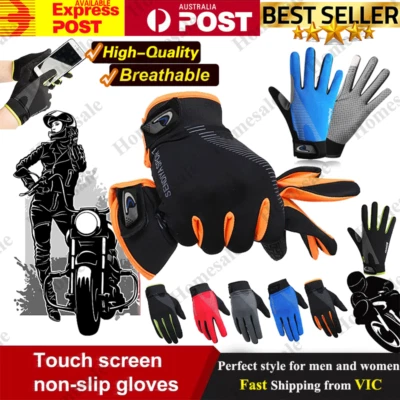 Gloves Cycling Bike Full Half-finger Touch Screen Anti-slip Breathable Windproof - image 1 of 4