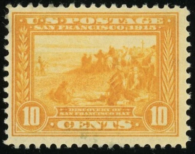 EE. UU. #400A San Francisco Bay Discovery 10c franqueo naranja 1913 MNH con saltos de goma Foto 1 de 2