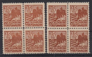 (r5157) SBZ- Mecklenburg MiNr.37yd im Viererblock geprüft ** - Bild 1 von 2