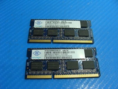Dell M18x R2 Nanya 8GB (2x4GB) PC3-12800S Memory RAM SO-DIMM NT4GC64B8HG0NS-DI - Image 1 of 4