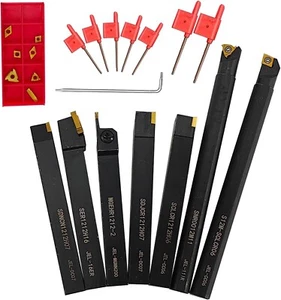 21 Pezzi Tornio Carburo Utensile per Tornitura Porta Utensili Tornitura Carburo - Foto 1 di 6