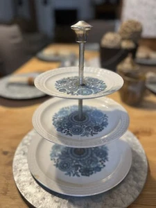 PONTESA TOLEDO CASTILLIAN COLLECTION 3 TIER CAKE STAND/DESSERT SPAIN VTG - Picture 1 of 9