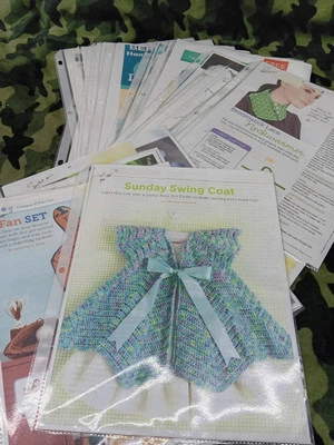 Crochet 25 Patterns Mixed Bundle Sleeved Colored Photos Paper Printed/Copied - Image 1 of 4