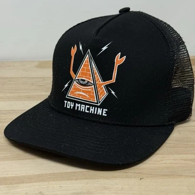 Máquina de juguete monopatines piramidal logotipo globo ocular negro Snapback sombrero gorra Foto 1 de 4