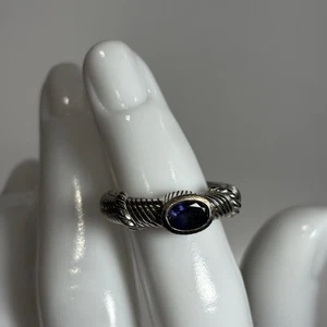 Anillo Premium Estate Judith Ripka Azul Oscuro Púrpura Lolite Plata de Ley Talla 8 - Imagen 1 de 7