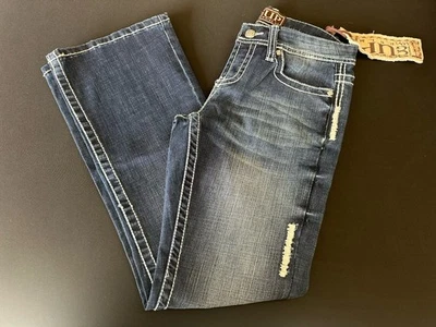 Cowgirl Up Jeans Women's 28 X 30 Dark Wash Heavy Stitch Embroidered Back - Image 1 of 4