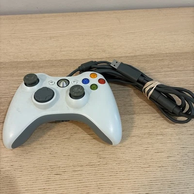 Mando Xbox 360 Blanco Cableado OEM - PROBADO con Cable Rompible Foto 1 de 4